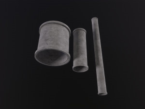 Concrete industrial pipes 3D Model