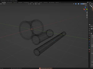 Concrete industrial pipes 3D Model