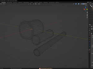 Concrete industrial pipes 3D Model