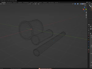 Concrete industrial pipes 3D Model