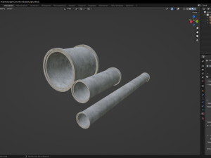 Concrete industrial pipes 3D Model