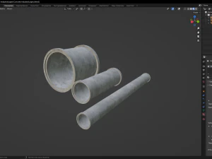 Concrete industrial pipes 3D Model