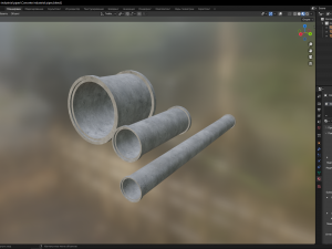 Concrete industrial pipes 3D Model