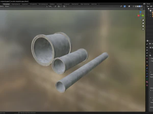 Concrete industrial pipes 3D Model