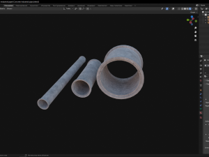 Concrete industrial pipes 3D Model