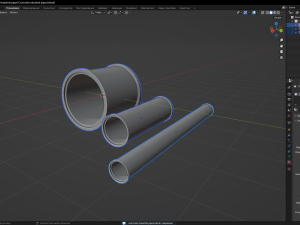 Concrete industrial pipes 3D Model