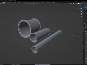 Concrete industrial pipes 3D Model