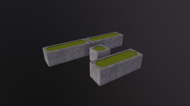 Concrete Grass Blocks Modelo 3D .c4d .max .obj .3ds .fbx .stl .blend 