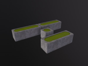 Concrete Grass Blocks Modèle 3D