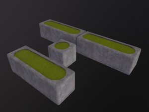 Concrete Grass Blocks Modelo 3D