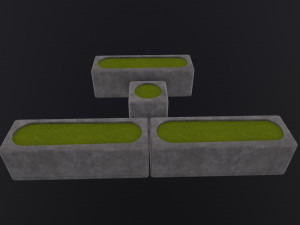 Concrete Grass Blocks Modelo 3D