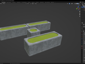 Concrete Grass Blocks Modelo 3D