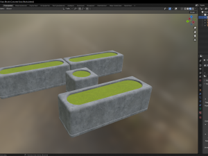 Concrete Grass Blocks Modelo 3D