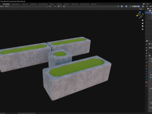 Concrete Grass Blocks Modelo 3D