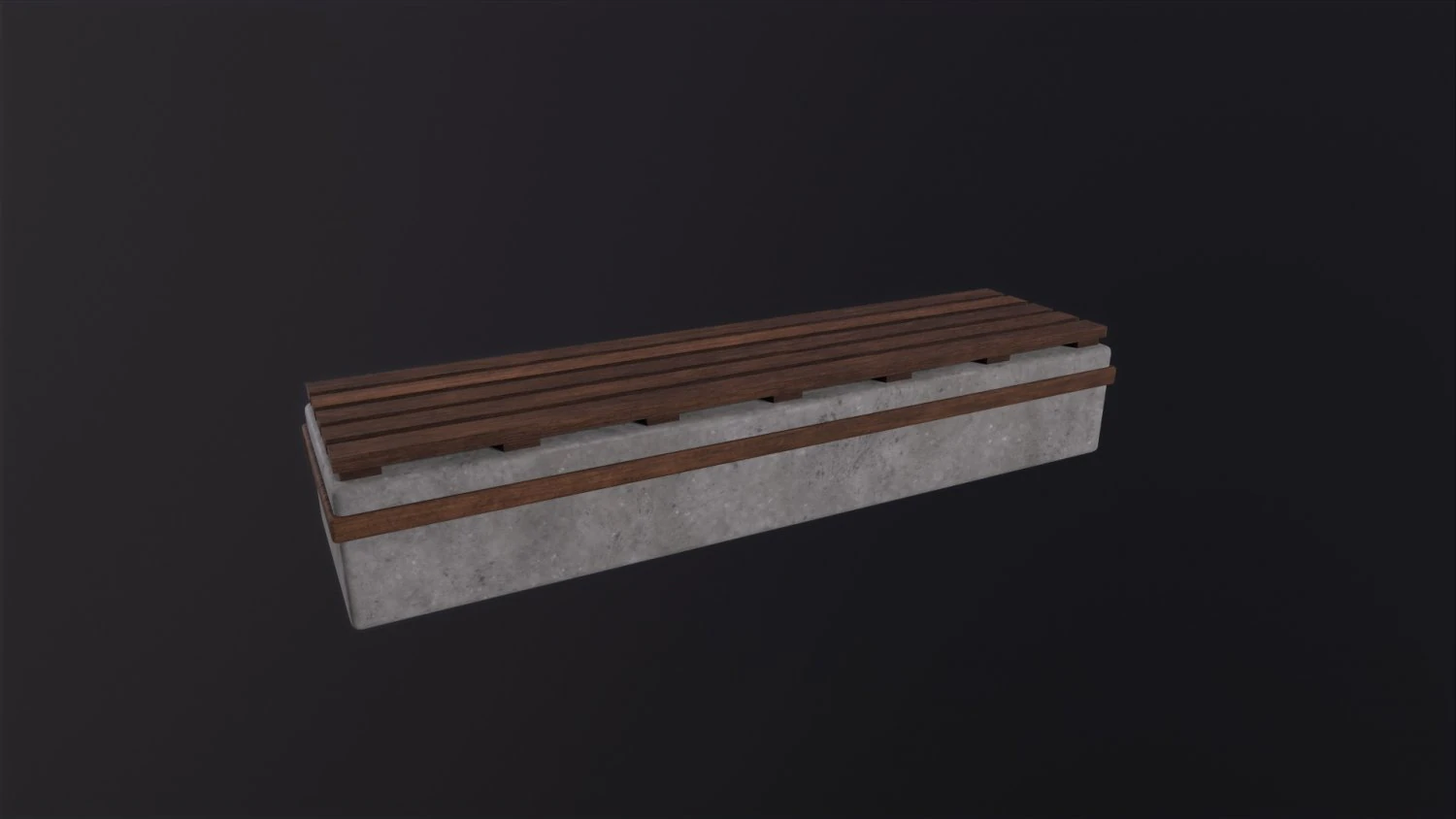 Worn Wooden Bench Block 3D Model .c4d .max .obj .3ds .fbx .stl .blend