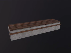 摩耗した木製ベンチブロック 3Dモデル