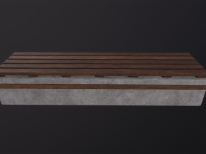 Worn Wooden Bench Block 3Dモデル
