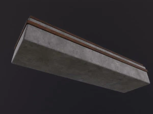 Worn Wooden Bench Block 3D Model