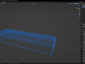 Worn Wooden Bench Block 3D Model