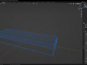 Worn Wooden Bench Block 3D Model