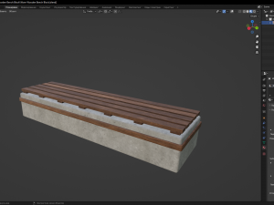 Worn Wooden Bench Block 3Dモデル