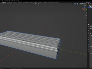 Worn Wooden Bench Block 3D Model
