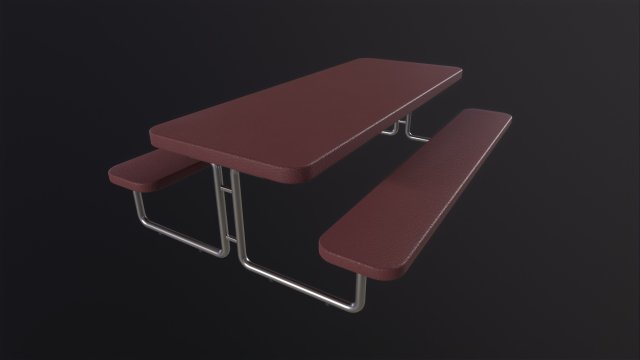 School Picnic Table Model 3D .c4d .max .obj .3ds .fbx .stl .blend 