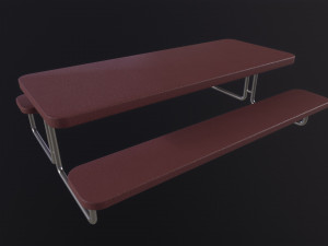 School Picnic Table Model 3D