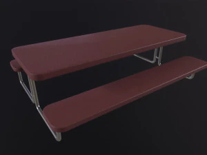 School Picnic Table 3D Model