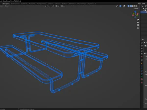 School Picnic Table 3D Model