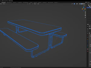 School Picnic Table 3D Model
