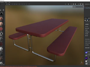 School Picnic Table 3D Model