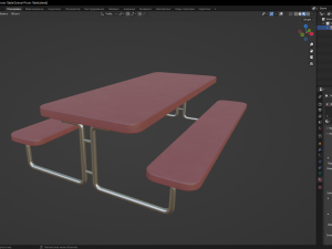 School Picnic Table Model 3D