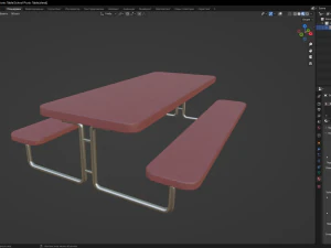 School Picnic Table 3D Model