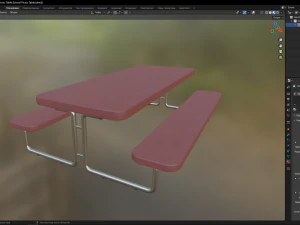 School Picnic Table 3D Model