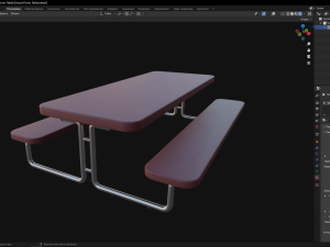 School Picnic Table Model 3D