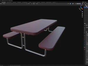 School Picnic Table 3D Model