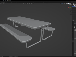 School Picnic Table Model 3D