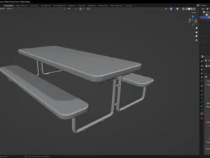School Picnic Table 3D Model