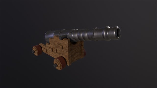 Old Iron Naval Cannon 3D 모델 .c4d .max .obj .3ds .fbx .stl .blend 
