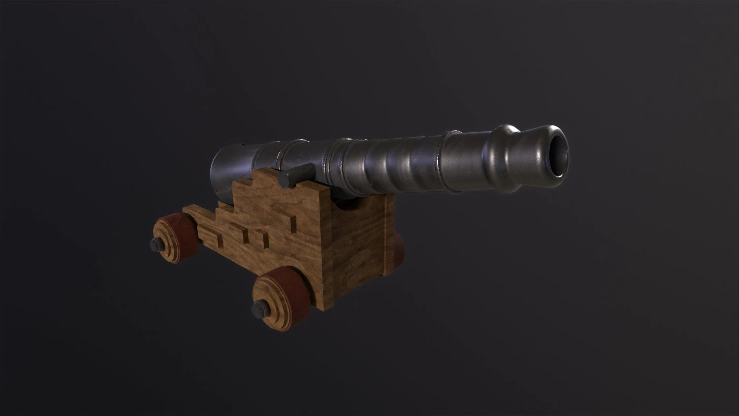 Old Iron Naval Cannon 3D Model .c4d .max .obj .3ds .fbx .stl .blend