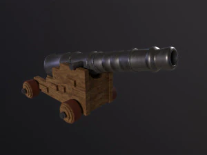 Eski Demir Deniz Topu 3D Model