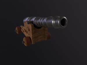 Old Iron Naval Cannon 3D 모델
