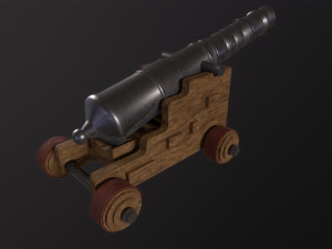 Old Iron Naval Cannon 3D 모델