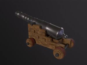 Old Iron Naval Cannon 3D 모델