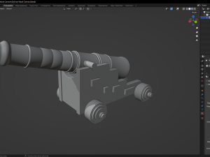 Old Iron Naval Cannon 3D 모델