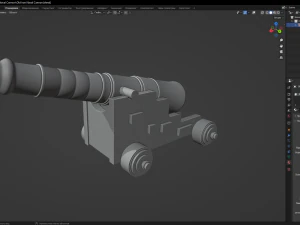 Old Iron Naval Cannon 3D Model