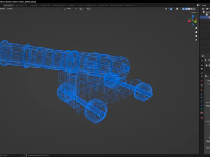 Old Iron Naval Cannon 3D Model