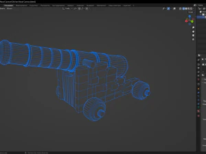 Old Iron Naval Cannon 3D Model