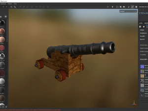 Old Iron Naval Cannon 3D Model